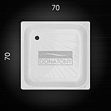 Душевой поддон Donatony стальной эмалированный без сифона квадратный 700х700х150, фото 2