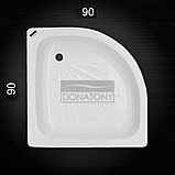 Поддон стальной для душа Donatony эмалированный без сифона полукруглый 900х900х160, фото 2