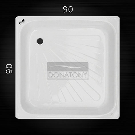 Поддон стальной эмалированный Donatony  без сифона квадратный 900х900х150, фото 2