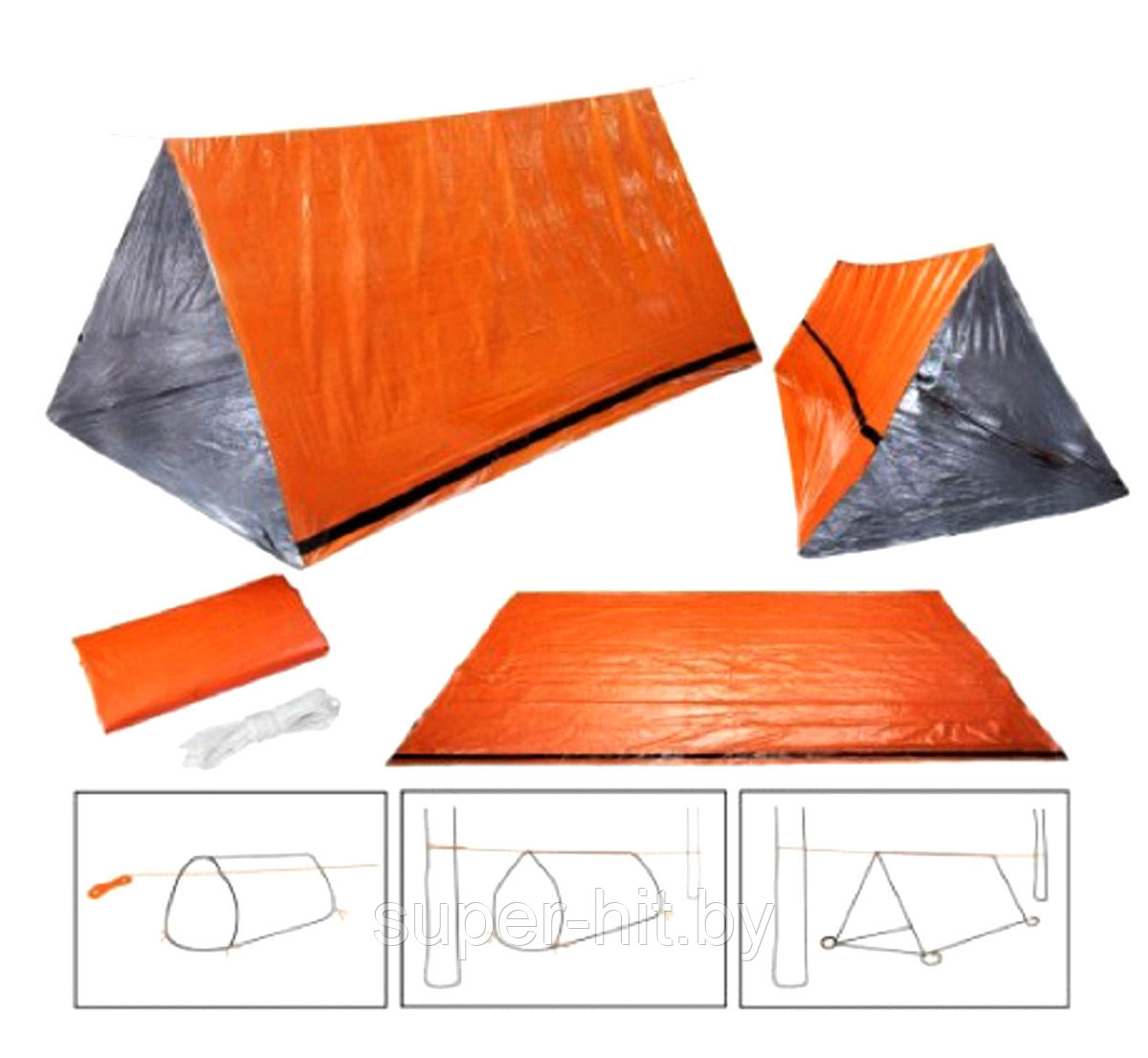 Палатка термоодеяло SIPL (оранжевая) - фото 1 - id-p178412924