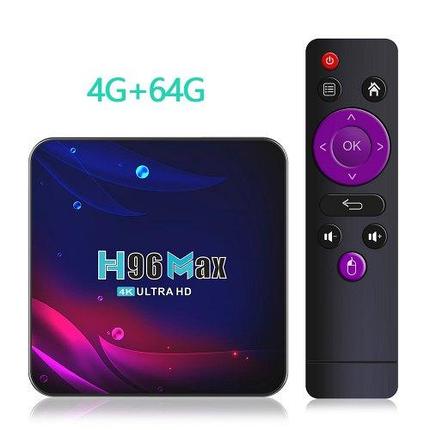 Смарт ТВ приставка H96 MAX, 4 Гб/64 Гб, Android 11, 4K HD, Youtube, Google Play, фото 2