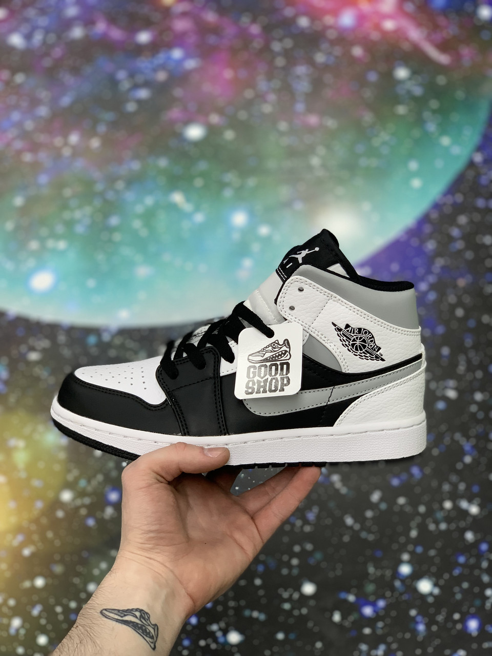 Кроссовки Air Jordan 1 Black Grey White