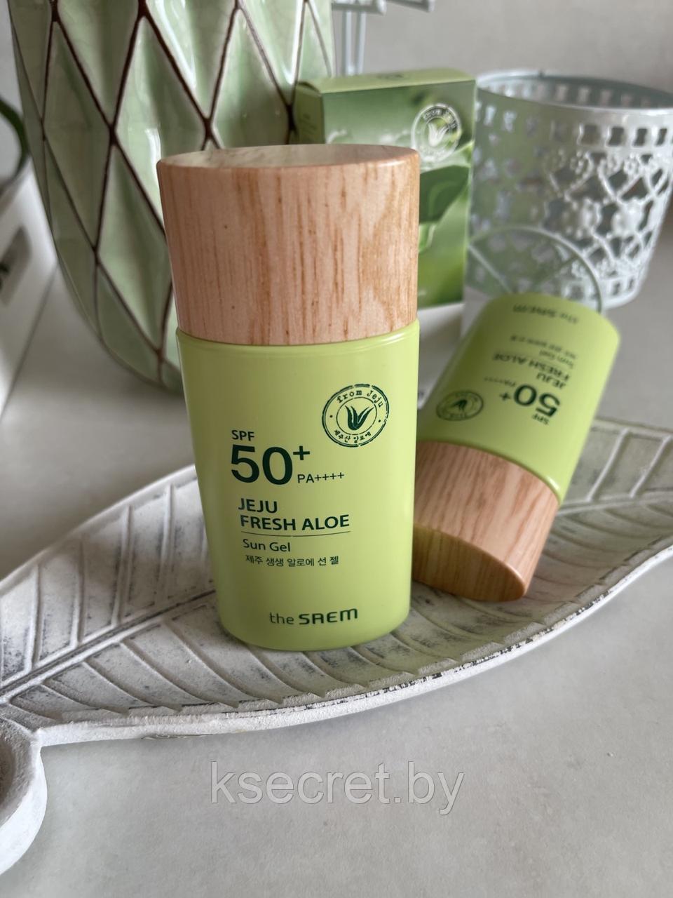 СМ Aloe Гель солнцезащитный с экстрактом алоэ Jeju Fresh Aloe Sun Gel SPF 50+ PA++++ 60гр - фото 5 - id-p176739863