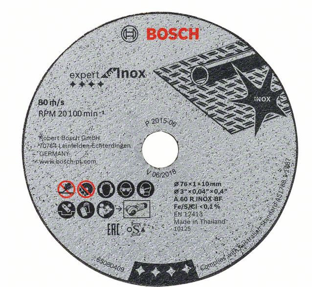 Отрезной круг BOSCH 76x1x10 mm Expert for Inox 5шт.
