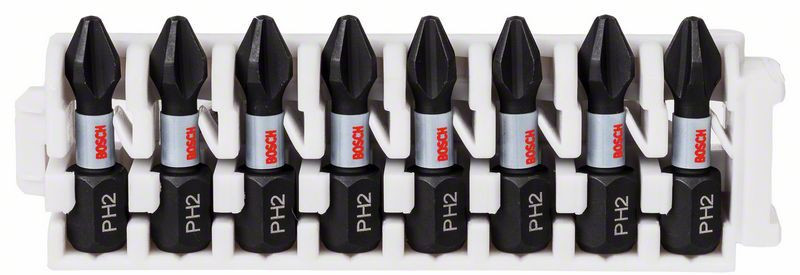Бита BOSCH Ударные биты Impact Control 25мм, 8штxPH2