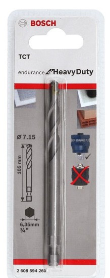 Центрирующее сверло BOSCH TCT ? 7.15x105mm