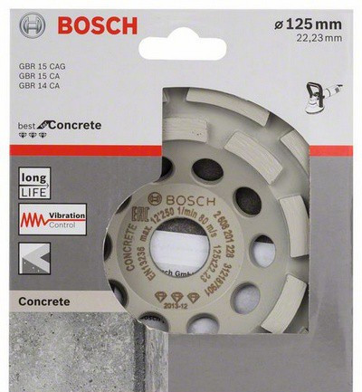 Чашка алмазная BOSCH Best, бетон 125мм