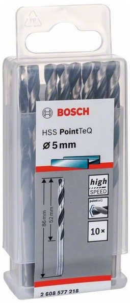 Сверло по металлу BOSCH HSS PointTeQ 5х86 мм 10 шт.
