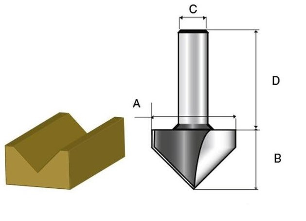 Фреза MAKITA пазовая V-образная 12,7х15,9х8х32х2Т
