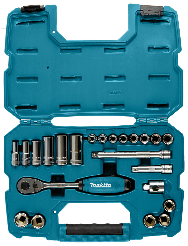 Ручной инструмент MAKITA Набор ключей и головок 23 предмета 3/8" B-65573
