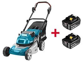 Газонокосилка аккумуляторная MAKITA DLM 460 Z + АКЦИЯ (2 аккумулятора) (18.0 В, 2 акк., 3.0 А/ч, шир. 460 мм,