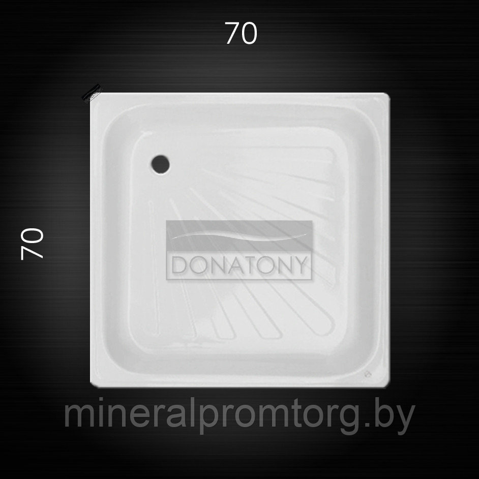 Душевой поддон Donatony стальной эмалированный без сифона квадратный 700х700х150 - фото 2 - id-p164030204