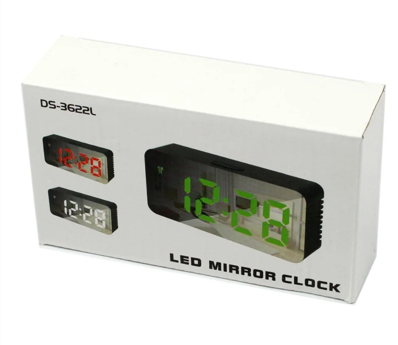 Часы электронные настольные зеркальные LED Mirror Clock DS-3622L - фото 4 - id-p178491287