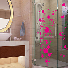 Наклейка для ванной «Пузыри, розовые»