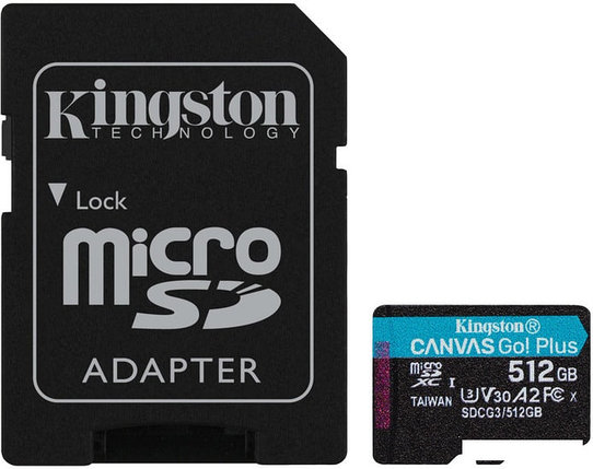 Карта памяти Kingston Canvas Go! Plus microSDXC 512GB (с адаптером), фото 2