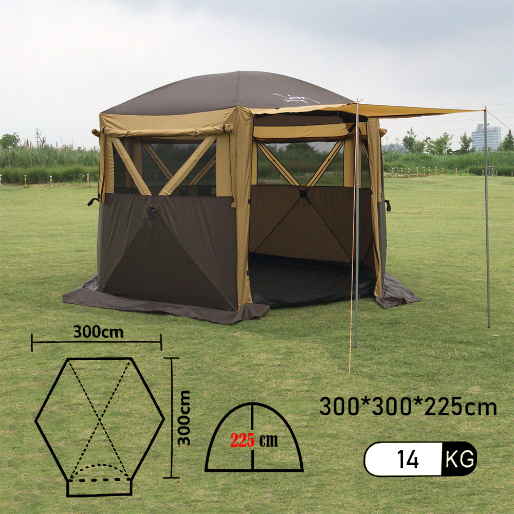 Шатер - палатка туристическая шестиугольная, 4-х местный (300х300х225см) Mircamping, арт. 2905S - фото 2 - id-p178526948