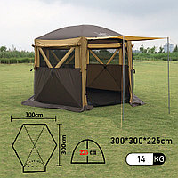 Палатка туристическая шестиугольная, 4-х местный тент - шатер Mircamping 2905S