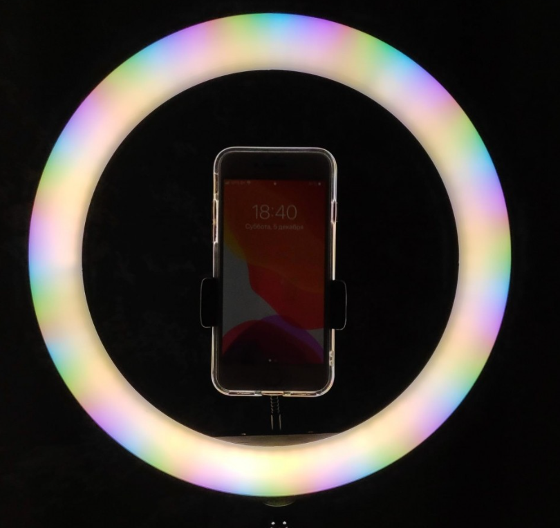 Разноцветная кольцевая RGB RL-13 лампа с МУЛЬТИ-режимами 32 см + Штатив 216 см - фото 7 - id-p171929149