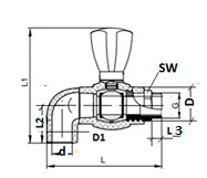 Кран 25х3/4 шаровой для радиатора угловой - фото 2 - id-p178540135