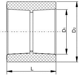 Муфта 32 полипропиленовая соединительная (серая), фото 2