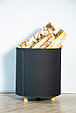 Сумка-переноска для дров OTTAWA  (экокожа)  с металлическим коробом графит, фото 2