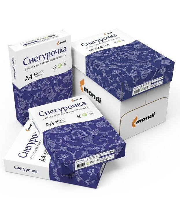 Бумага офисная белая А4 "Снегурочка" 80 г/м2 500 л/уп (Работаем БЕЗ НДС!)