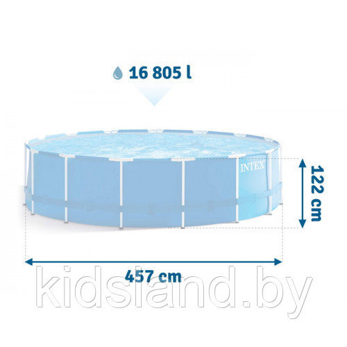 Каркасный бассейн Интекс 457x122см +фильтр-насос 3785л/ч,лестница,тент,подстилка, Intex Metal Frame арт. 28242 - фото 6 - id-p178560599