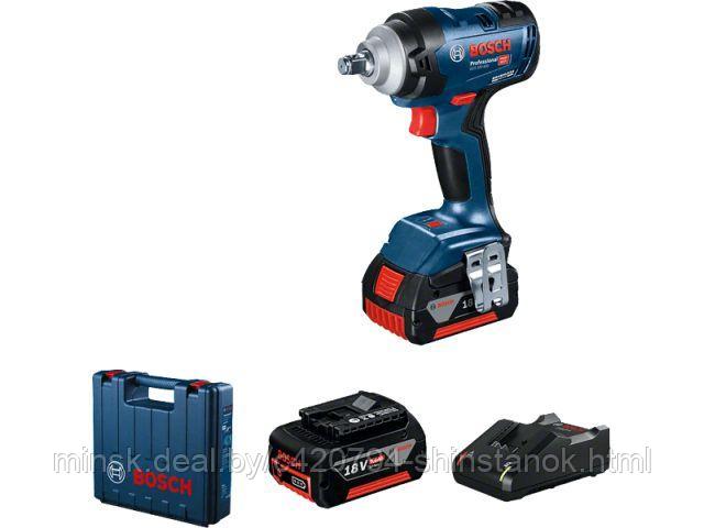 Аккум. ударный гайковерт BOSCH GDS 18V-400 в чем. (18.0 В, 2 акк., 5.0Ah, посадочн. квадрат 1/2 ", 400 Нм, вес
