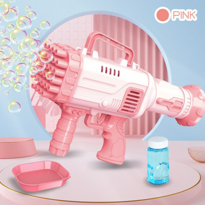 Детский пулемет для создания мыльных пузырей BAZOOKA BUBBLE MACHINE (36 отверстия)