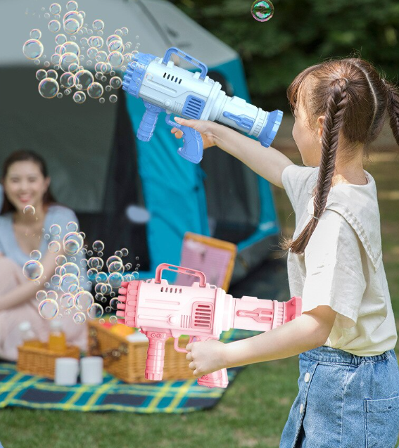 Детский пулемет для создания мыльных пузырей BAZOOKA BUBBLE MACHINE (32 отверстия)