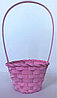 Корзина плетеная D13xH9,5/28 см, светло-розовый