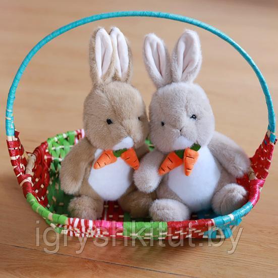 Мягкая игрушка Зайка с морковкой, 3 цвета, 30 см - фото 8 - id-p178567859