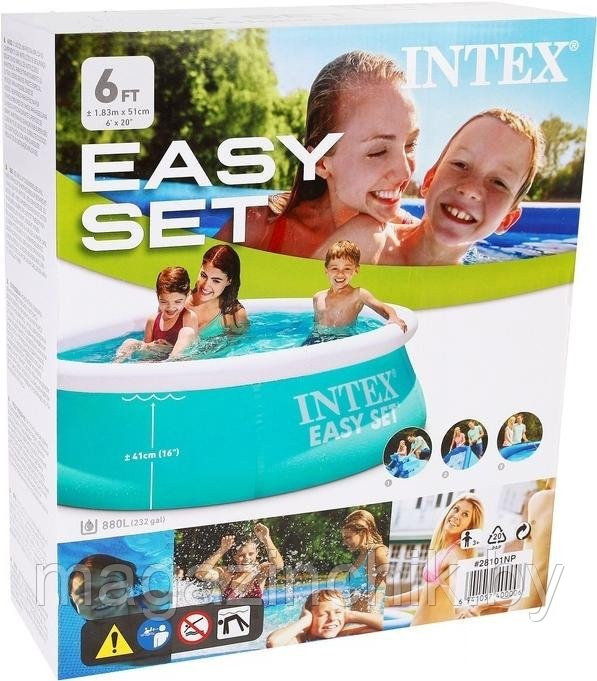 Бассейн с надувным кольцом 183x51 см, Easy Set Pool, Intex 28101 Интекс