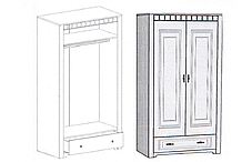 Шкаф двухдверный Прованс для подростка ( Бодега белая и патина) фабрика МебельГрад, фото 2