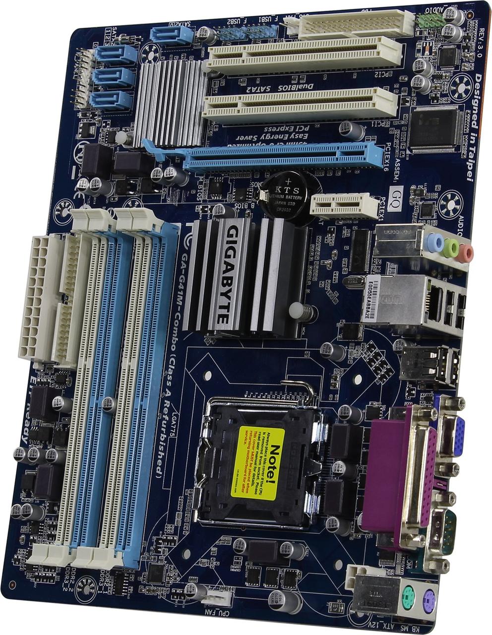 GIGABYTE GA-G41M-Combo-GQ rev3.0 (RTL) LGA775G41 PCI-E+SVGA+GbLAN SATA MicroATX 2DDR2+2DDR3