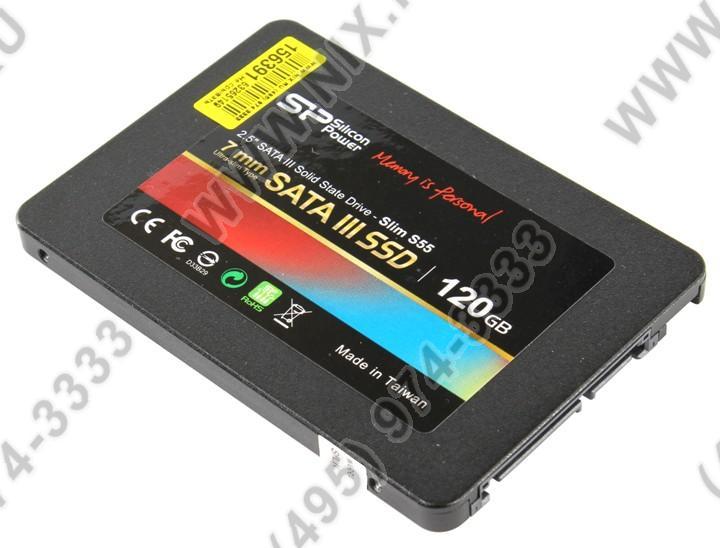 SSD 120 Gb SATA 6Gb/s Silicon Power Slim S55 SP120GBSS3S55S25 2.5" TLC
