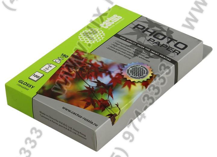 Cactus CS-GA6180100 (10x15см, 100 листов, 180 г/м2) бумага глянцевая
