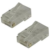 5bites US070A/US007A RJ-45 Коннектор Кат.5 (уп-ка 100шт) V, со вставкой, 50µ", под одножильный кабель