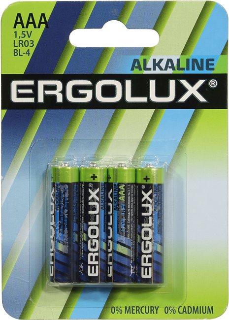 Ergolux LR03 BL-4 Size AAA, щелочной (alkaline) уп. 4 шт