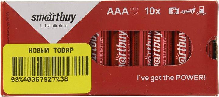 Smartbuy SBBA-3A10BX, Size"AAA", 1.5V, щелочной (alkaline) уп. 10 шт