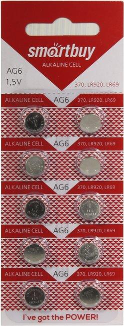 Smartbuy SBBB-AG6-10B (LR69, 1.5V) , щелочной (alkaline) уп. 10 шт