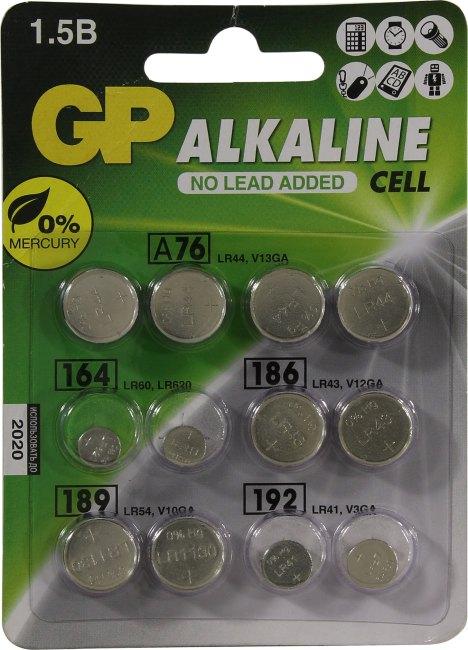 GP ACM01F—2CR12 Набор батареек щелочных (alkaline) 1.5V, 4xLR44, 2xLR43, 2xLR41, 2xLR621, 2xLR1130
