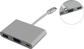 Кабель-адаптер USB-C - VGA(15F) + USB3.0+USB-C port