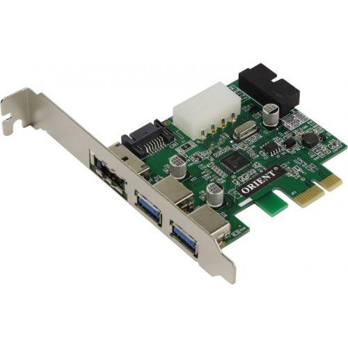 Orient NC-3U2219PE-SE (OEM) PCI-Ex1, 1 port eSATA, USB3.0, 2 port-ext, 19 pin port-int