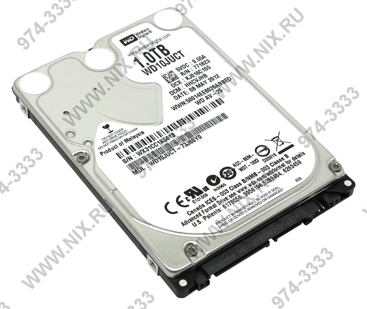 HDD 1 Tb SATA-II 300 Western Digital AV-25 WD10JUCT 2.5" 5400rpm 16Mb