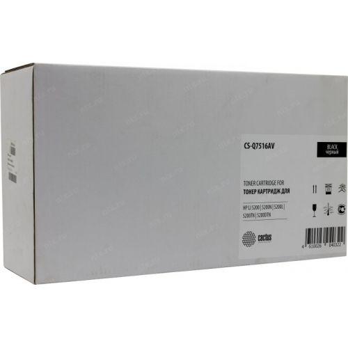 Картридж Cactus CS-Q7516AV для HP LJ 5200/5200N/5200L/5200TN/5200DTN