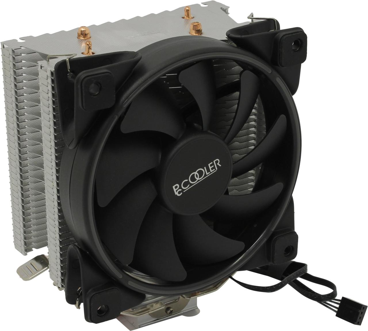 PCCooler GI-X2 Cooler (4пин, 775/1155/AM4-FM2, 26.5дБ, 1000-1800 об/мин, Al+тепл.трубки)