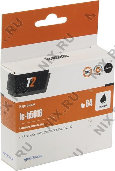 Картридж T2 ic-h5016 (№84) Black для HP DJ 10PS/20PS/30/50PS/90/120/130