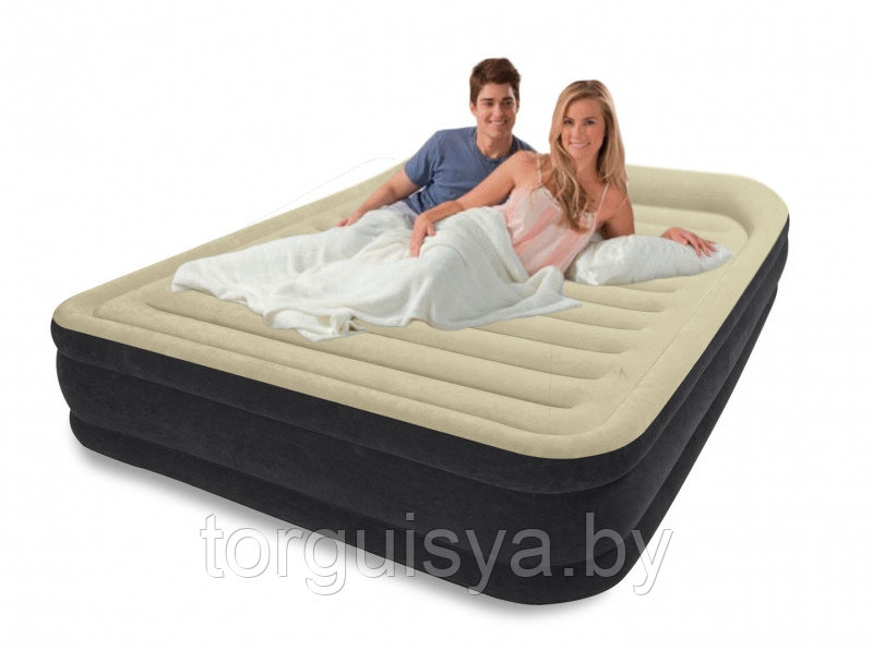 Надувная кровать со встроенным насосом 152х203х33 см, Comfort Queen, Intex 64404