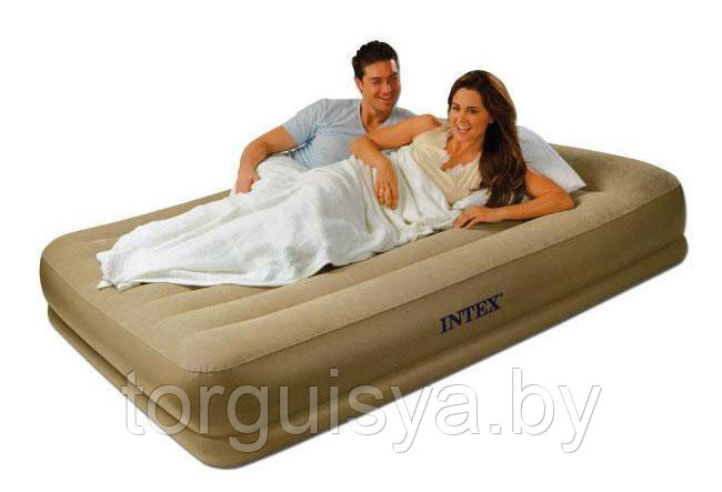 Надувная кровать 152х203х35 см, Queen Pillow Rest, Intex 67748 - фото 1 - id-p22354645